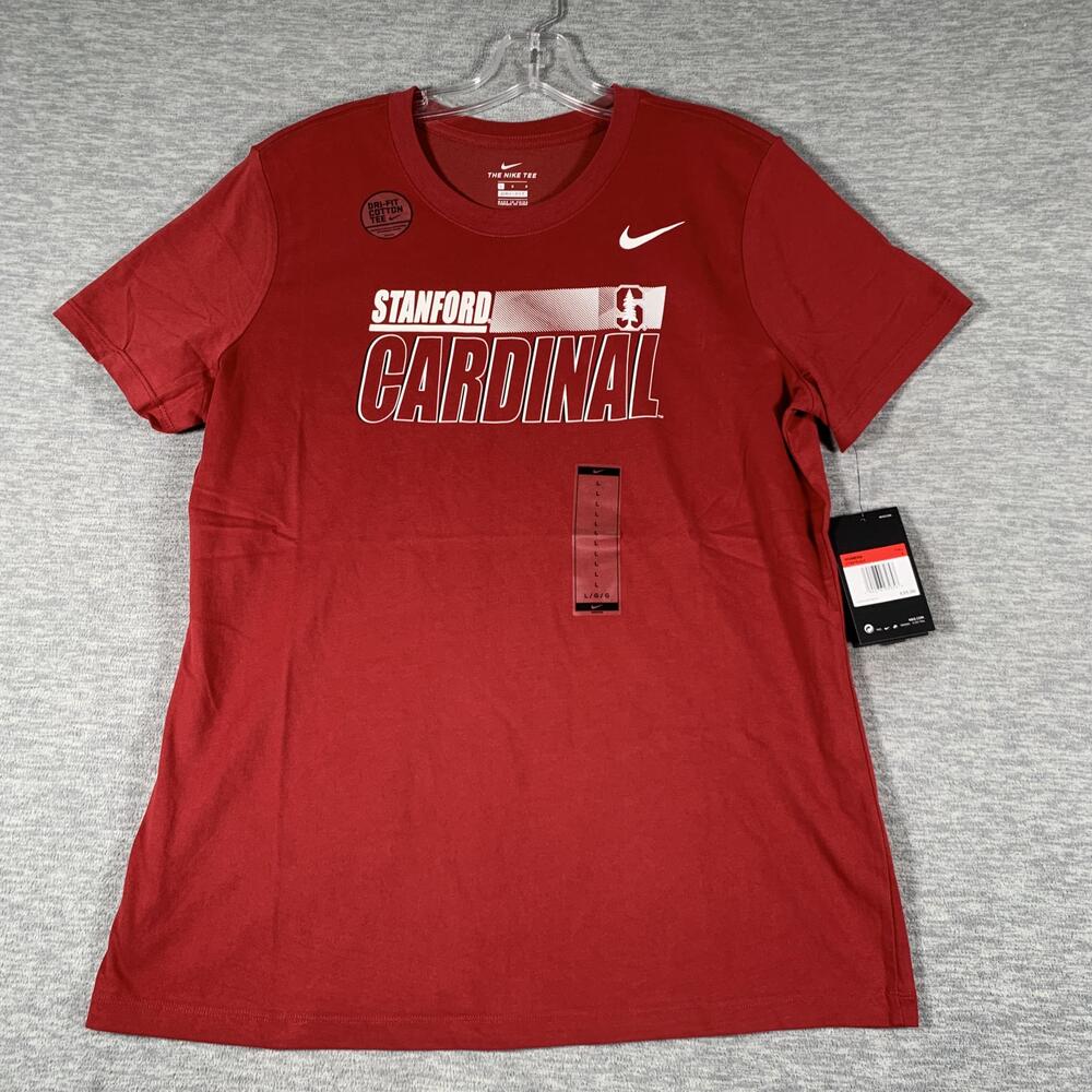 Stanford Cardinal Shirt Womens Large Red NCAA Football Nike Dri Fit Tee